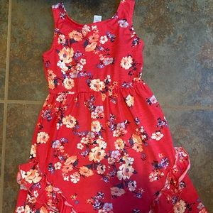 Floral summer tank sleeveless ruffle dress